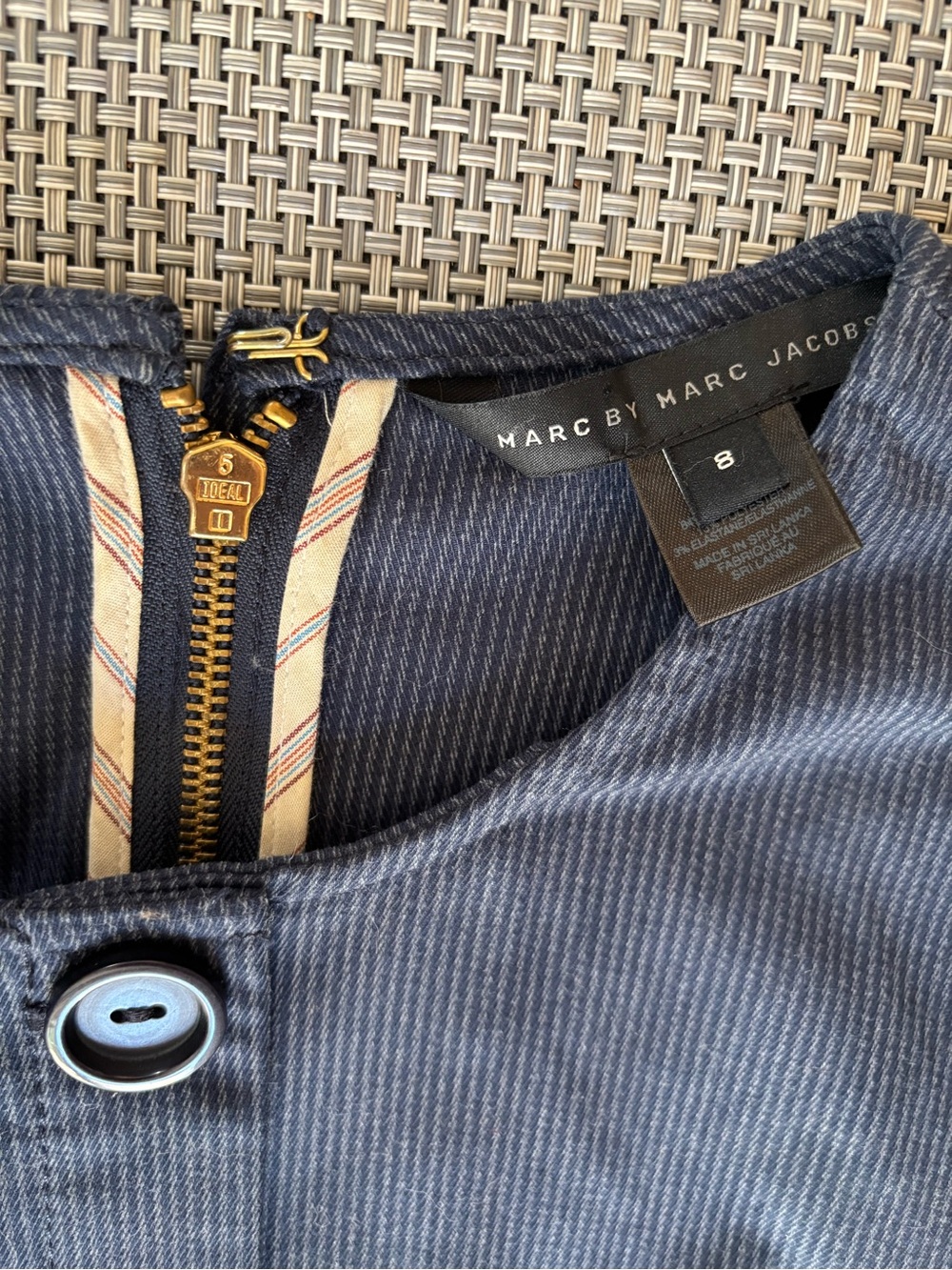 Marc by Marc Jacobs Navy Button-Front Dress with Side Buckles - Picture 3 of 7